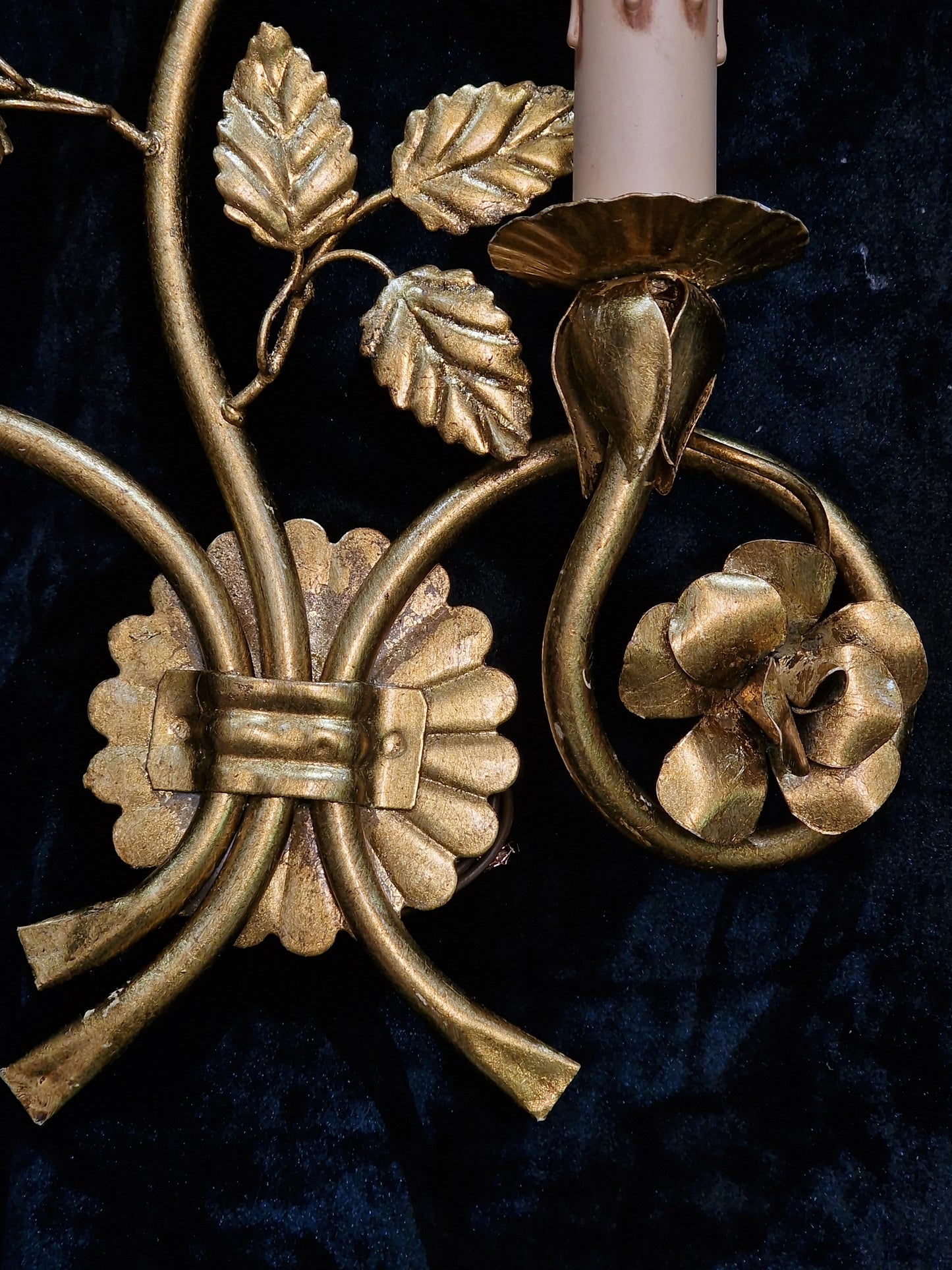 Gorgeous Pair Large Italian Florentine 2 Arm Toleware Sconces Wall Lights