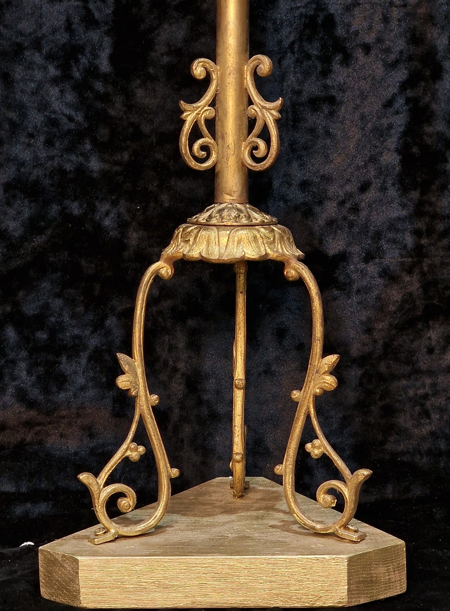 Decorative Pair of Tall Antique French 2 Arm Brass & Crystal Candle Candelabras