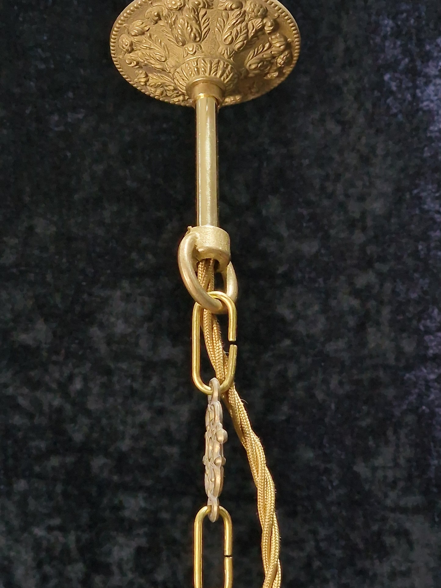 Stunning Vintage Italian 1 Light Brass Globe Lantern Ceiling Light