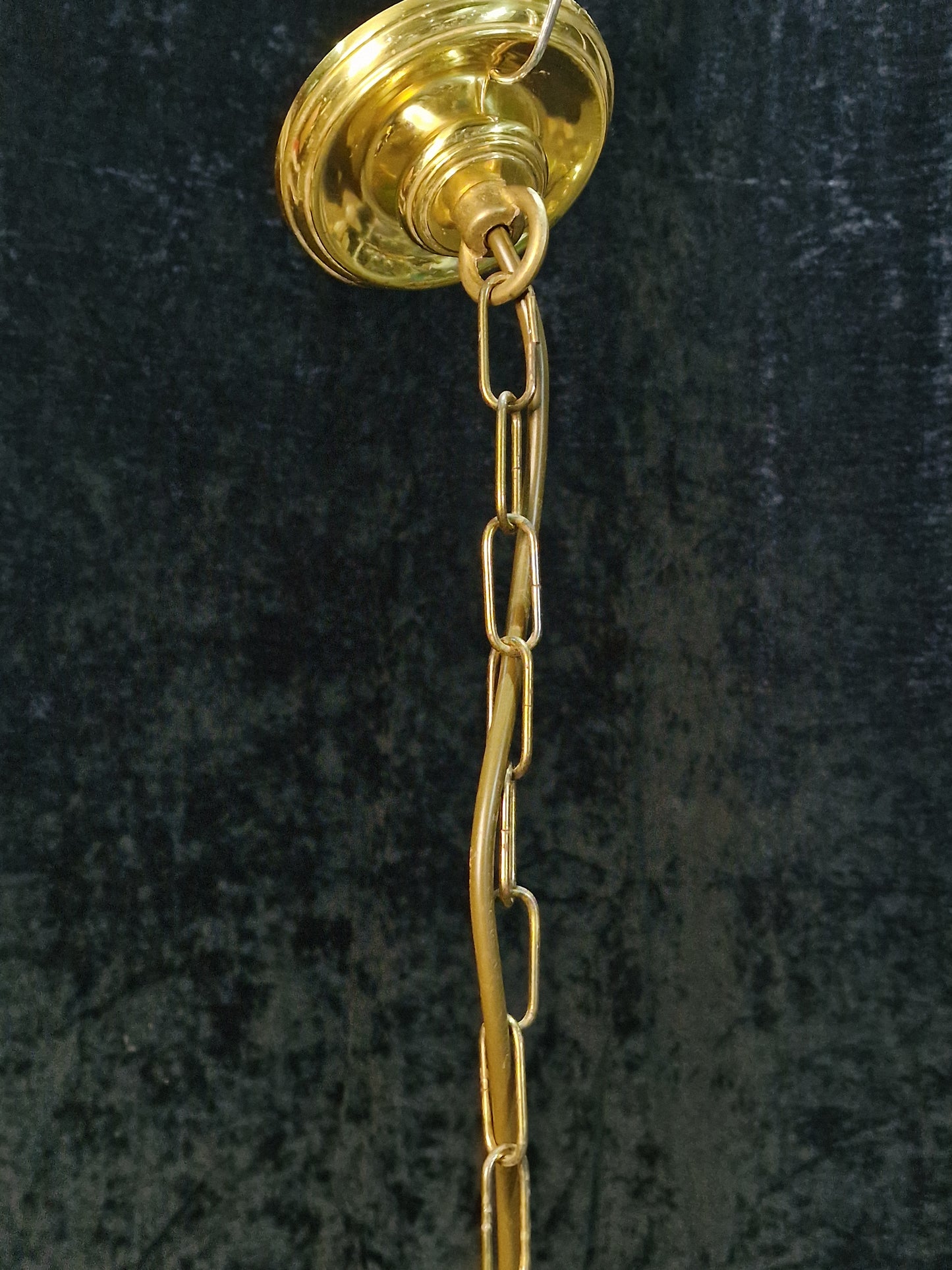Dainty Vintage Polished Brass 3 Arm Classical Chandelier Ceiling Light
