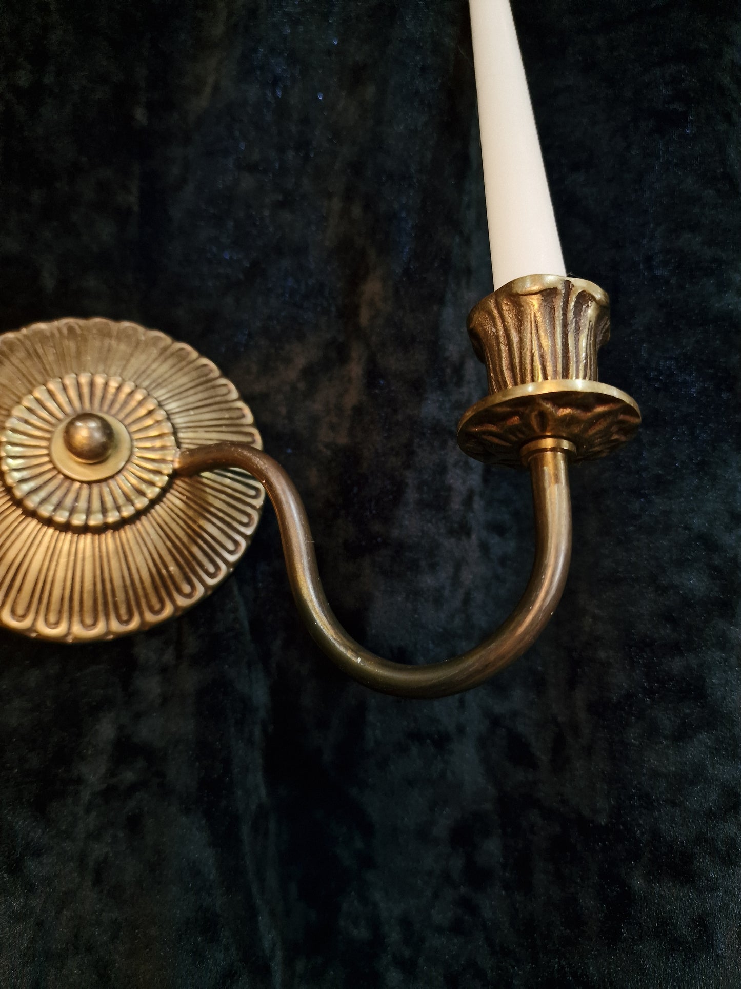 Elegant Pair of Antique French 2 Arm Brass Candle Wall Lights Sconces
