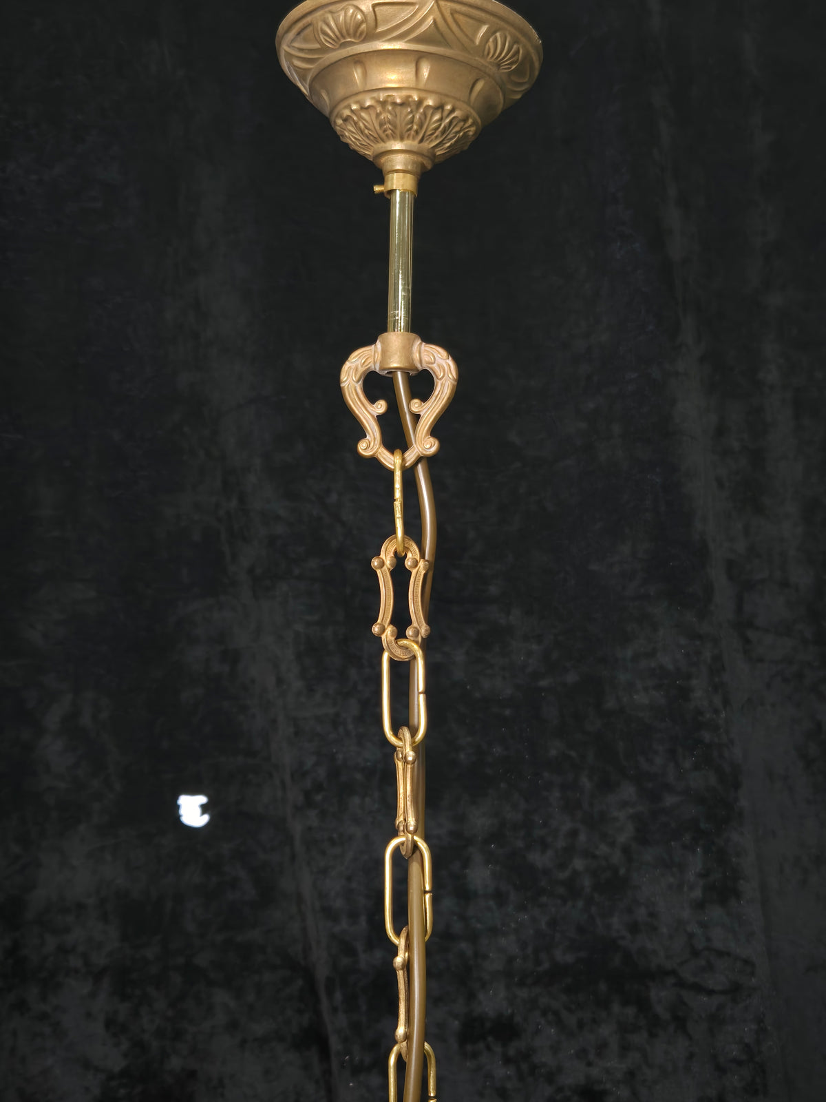 Fabulous Antique French Brass 4 Tier Crystal Waterfall Chandelier Ceiling Light