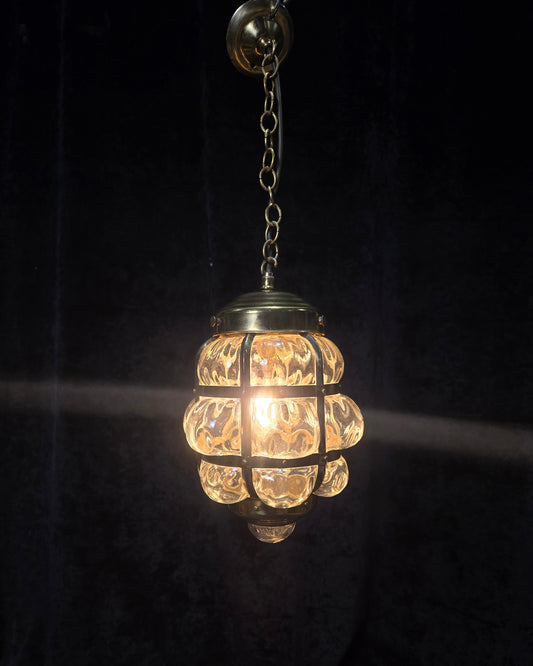 Decorative Murano Glass Antique Brass Bubble Lantern Ceiling Light