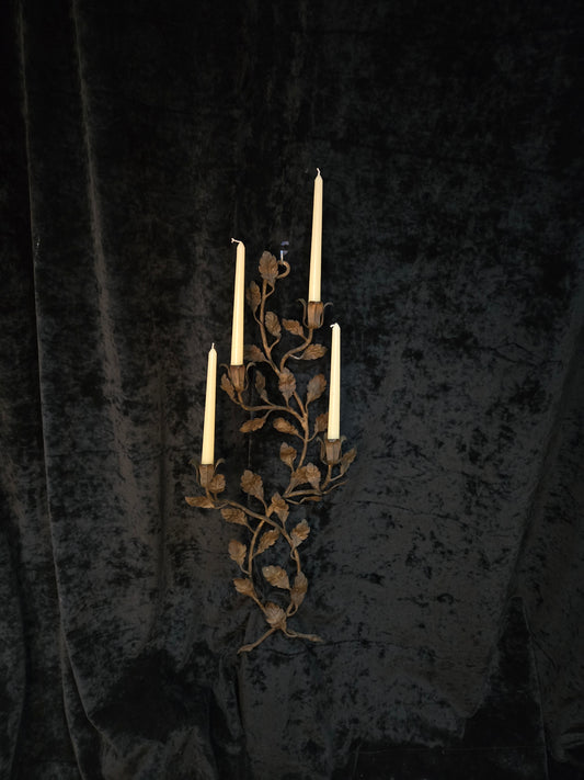 Fantastic Trio of Large Antique Wrought Iron Florentine Italian Candle Sconces