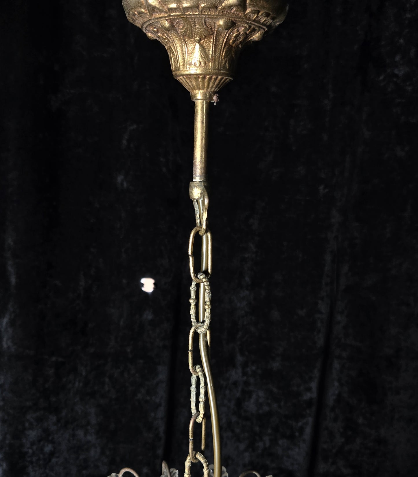 Fabulous Heavy Antique French 6 Arm Bronze Tiered Crystal Chandelier Light