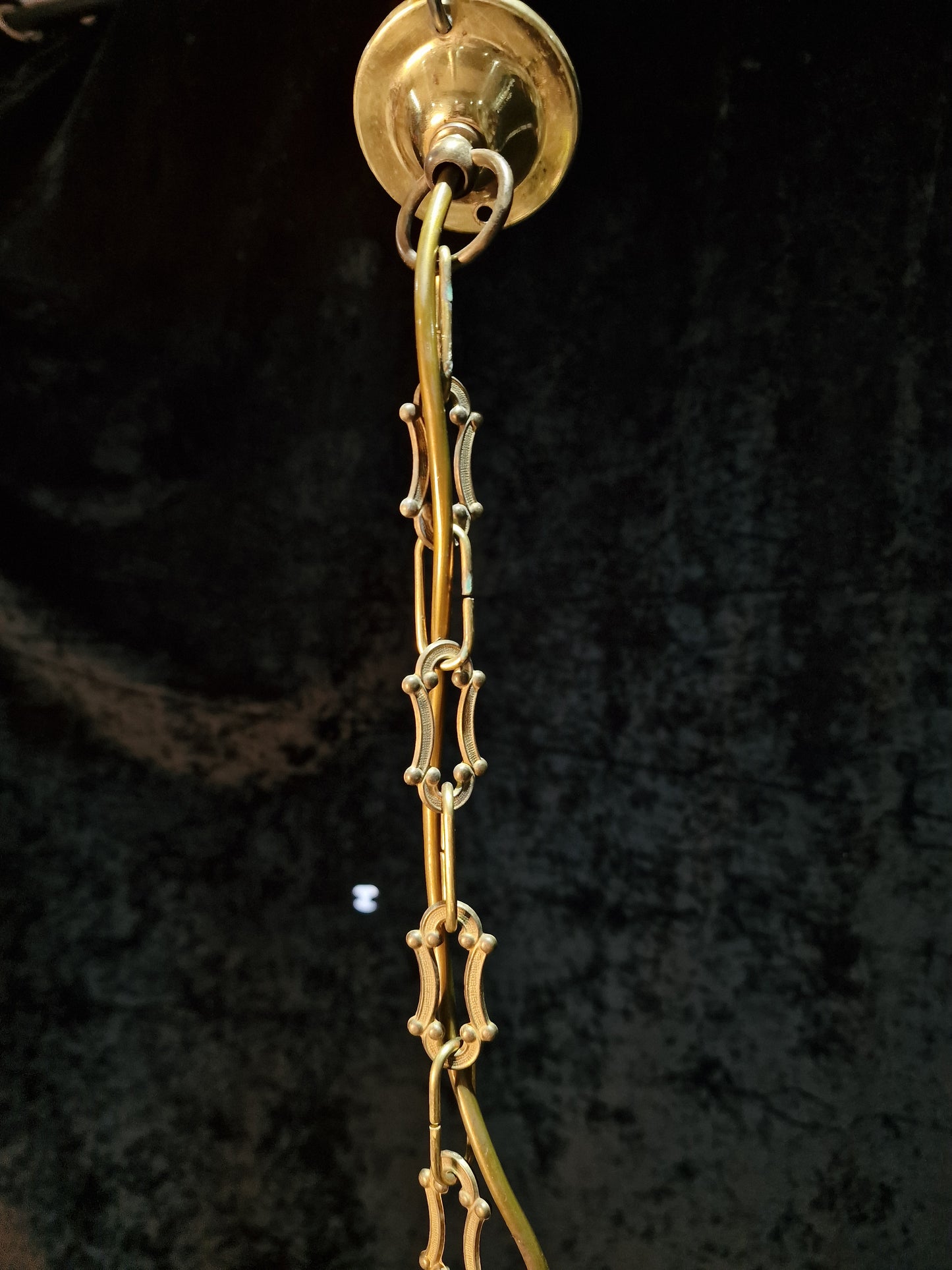 Florentine Vintage Italian Hand Painted Toleware Iron Lantern Ceiling Light