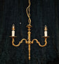Traditional Vintage French Empire Style 3 Arm Torchiere Brass Chandelier Light