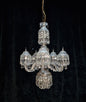 Magnificent Heavy Bohemian Crystal Vintage Cut Glass 6 Light 5 Arm Chandelier