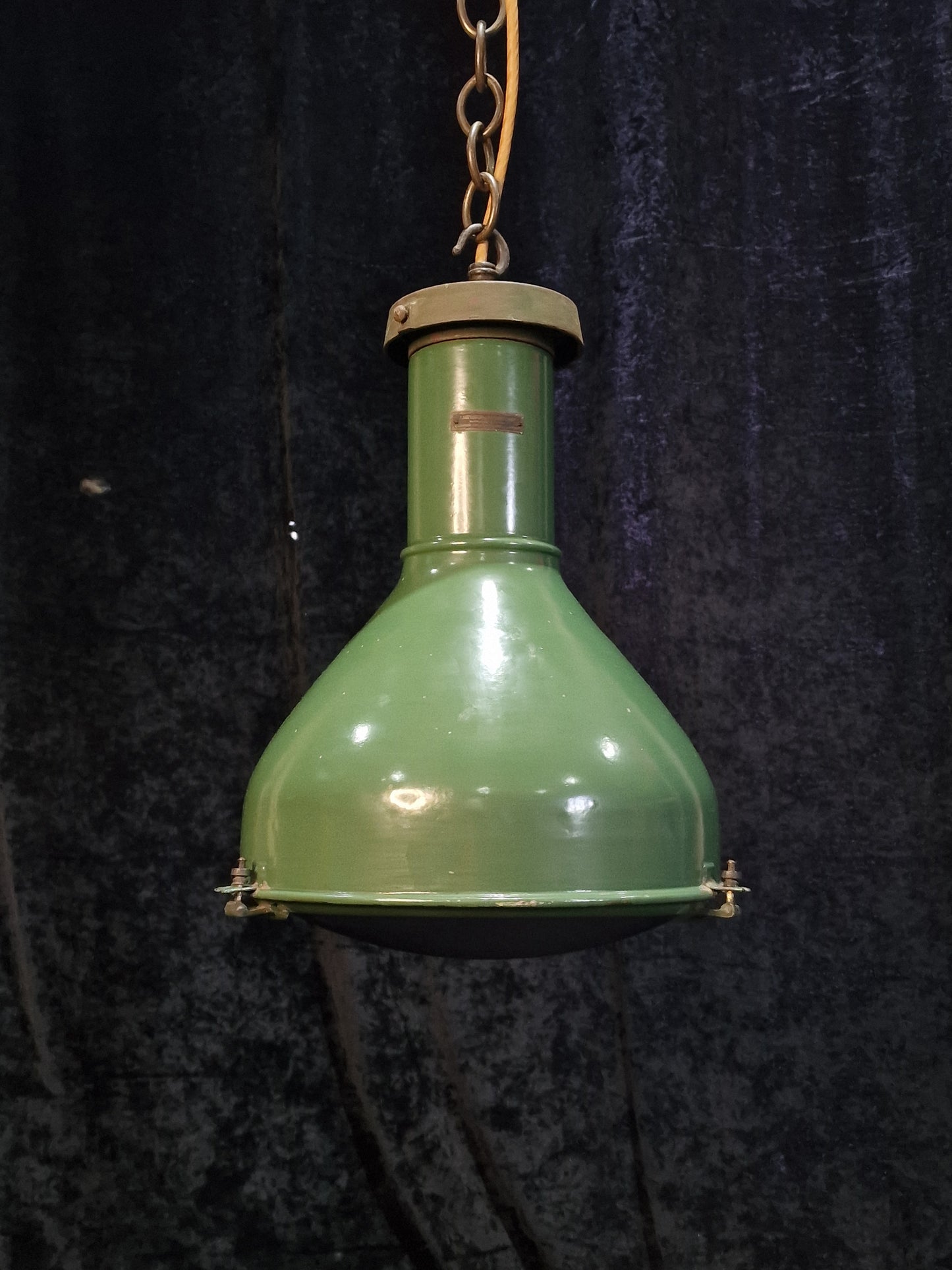 Rare Vintage 16 Doughty Street London Stamped Industrial Original Hanging Light