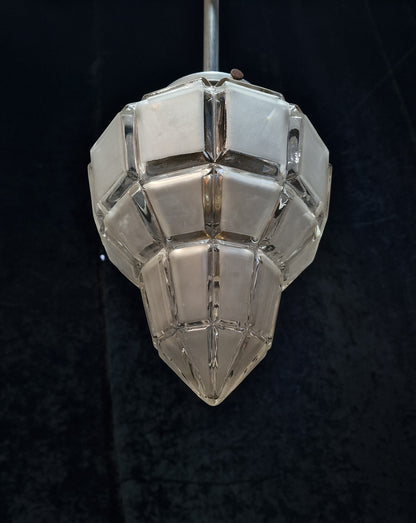 Unique Art Deco Antique Vintage Ships Lantern Light with Geometric Glass Shade