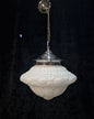 Traditional Antique Art Deco Pendant Lantern Light with a Large Milk Glass Shade