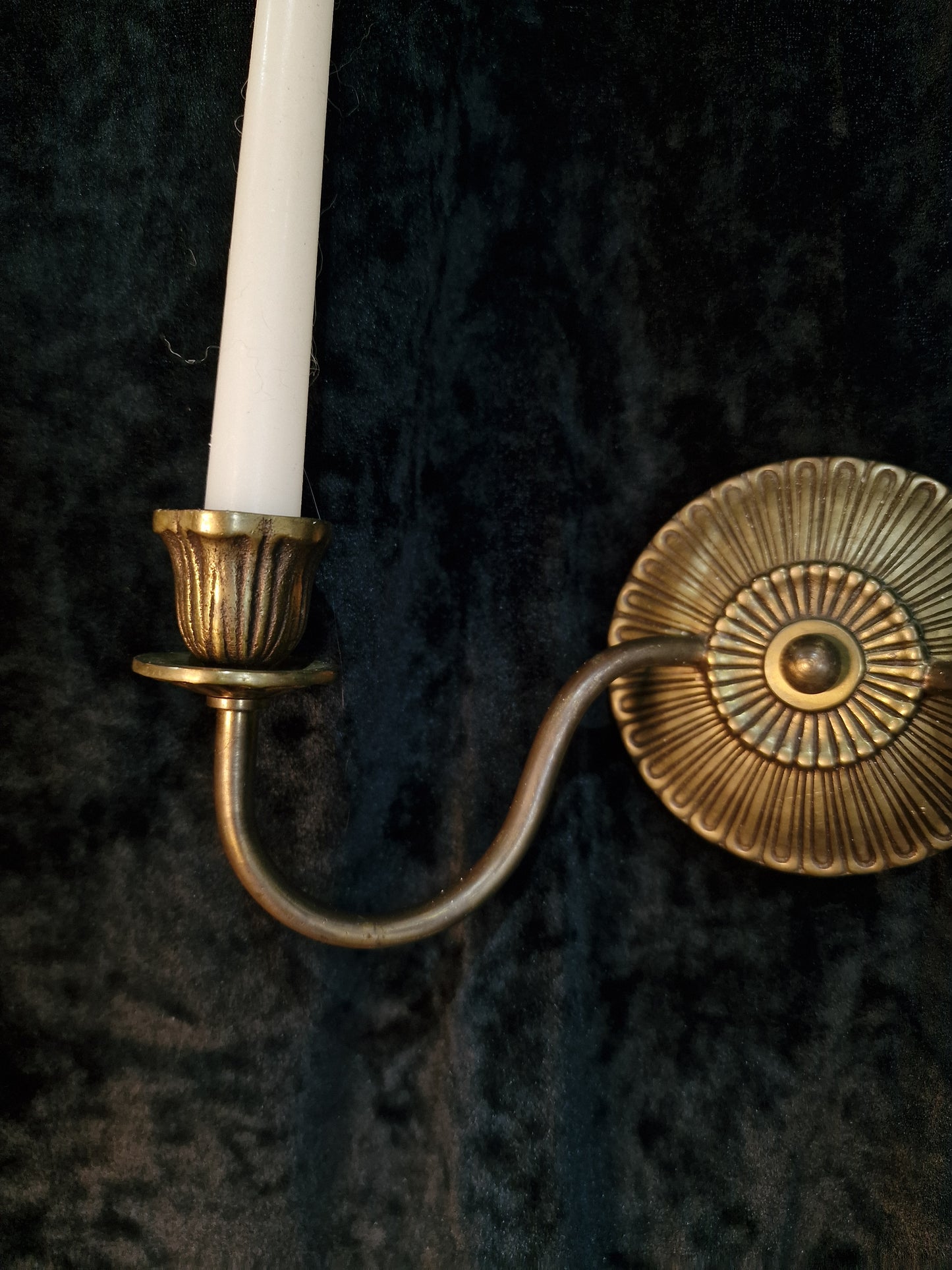 Elegant Pair of Antique French 2 Arm Brass Candle Wall Lights Sconces