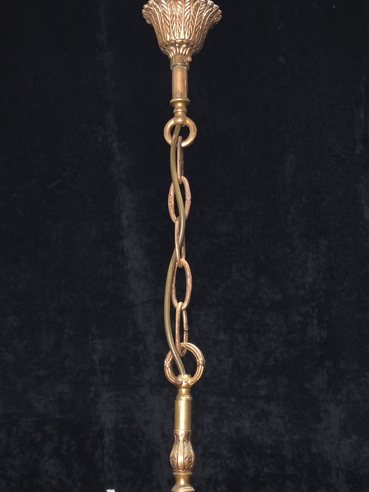 Gorgeous Antique French 3 Light Brass Crystal 2 Tier Waterfall Swags Chandelier