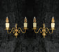 Petite Pair Vintage Polished Brass 2 Arm Electric Flemish Style Wall Lights