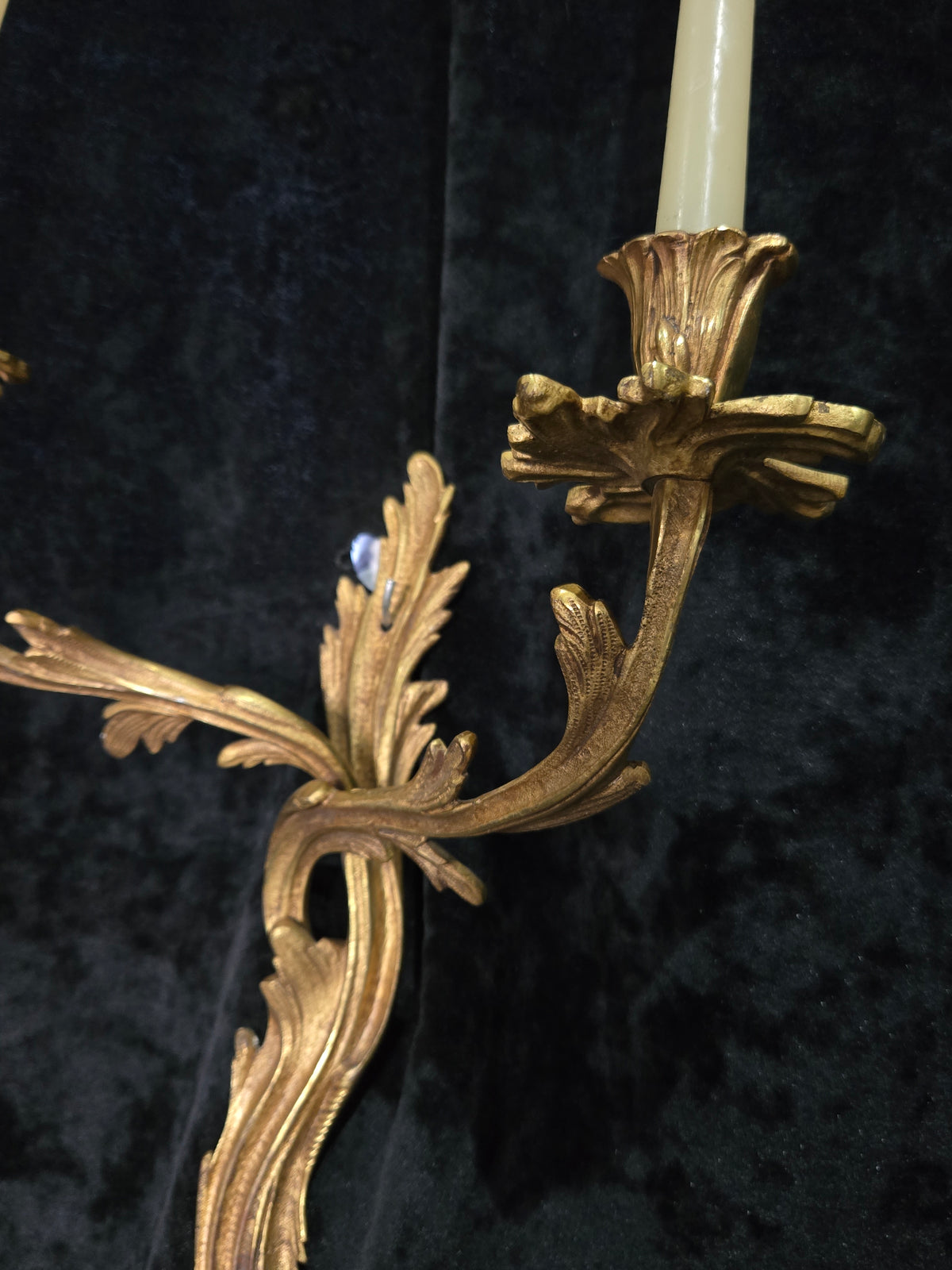 Fabulous Large Pair Antique French Brass 2 Arm Candle Wall Lights Sconces (Copy)