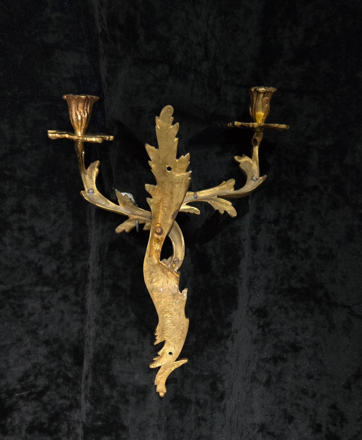 Fabulous Large Pair Antique French Brass 2 Arm Candle Wall Lights Sconces (Copy)