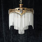 Exquisite Large Vintage French Art Nouveau 6 Light 3 Tier Waterfall Chandelier