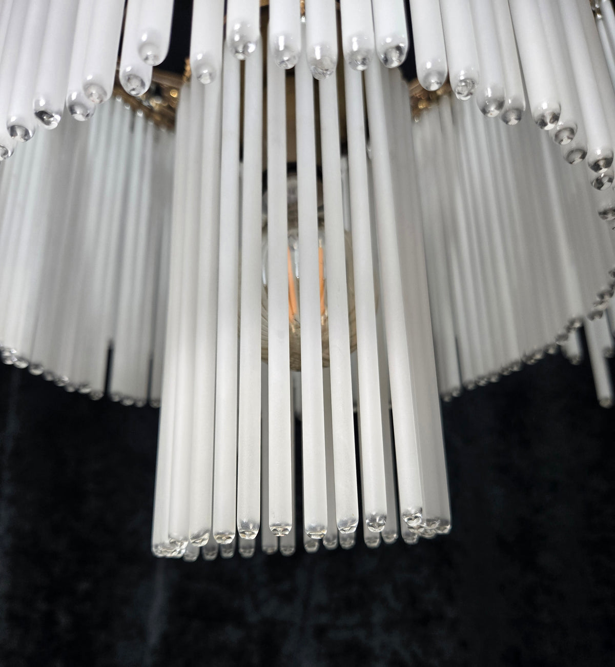 Exquisite Large Vintage French Art Nouveau 6 Light 3 Tier Waterfall Chandelier