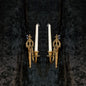 Traditional Pair of Antique French Empire 1 Arm Brass Wall Lights Sconces