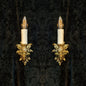 Traditional Pair of Vintage French Rococo Style Single-Arm Brass Wall Sconces