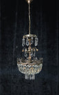 Beautiful Vintage Italian Brass 3 Light Crystal Bag Bows and Roses Chandelier