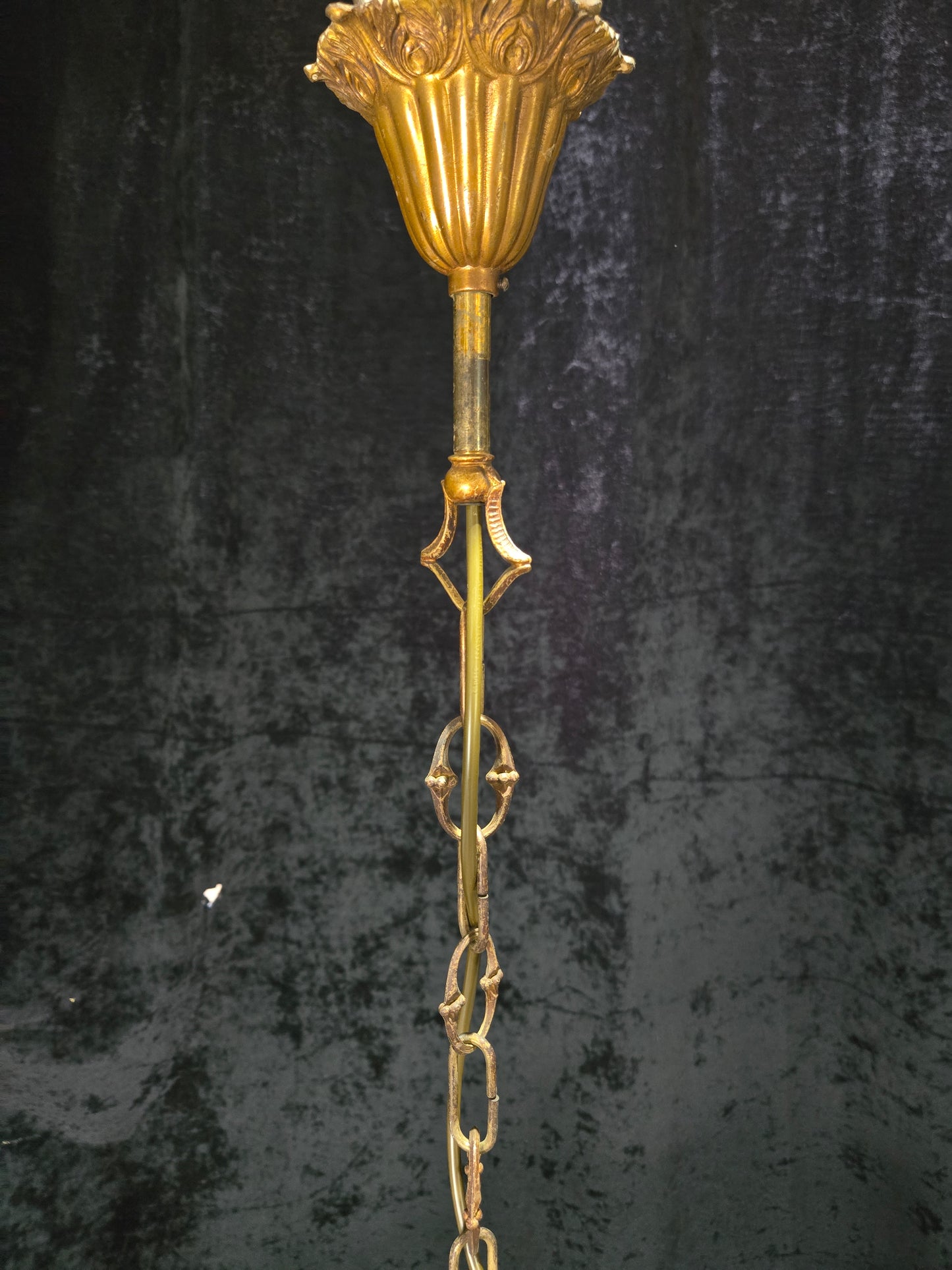 Fabulous Large Vintage Italian Heavy 8 Arm 16 Light Brass Crystal Chandelier
