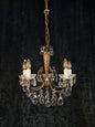 Lovely Elegant Vintage Italian 5 Arm Brass Crystal Chandelier Ceiling Light