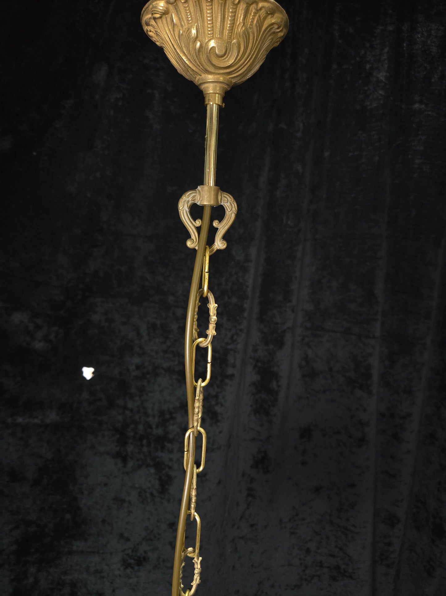 Classical Antique Czech 2 Tier Crystal Glass Brass Pendant Light Chandelier