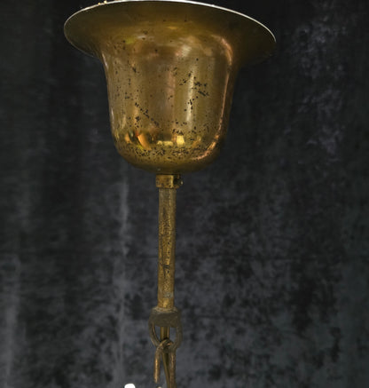 Traditional Heavy Vintage Dutch 8 Arm Brass Gothic Style Chandelier Light