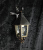 Traditional Antique Wrought Iron Starburst Cut Glass Outdoor Wall Lantern Light