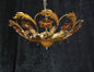 Beautiful Vintage Italian Banci 5 Light Gilded Toleware Flush Ceiling Chandelier