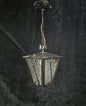 Lovely Vintage French Wrought Iron Gothic Patterned Glass Lantern Light