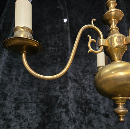 Classical Vintage 3 Arm Brass Flemish Chandelier Ceiling Light