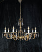 Fabulous Vintage Italian 8 Arm Large Brass Crystal Cherub Chandelier Light