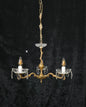 Lovely Vintage French 3 Arm Brass Foliage Crystal Chandelier Ceiling Light