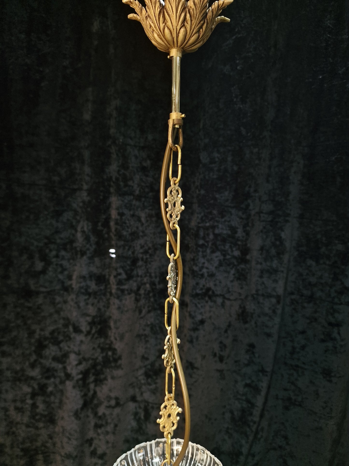 Stunning Heavy Antique French 3 Light Montgolfiere Crystal Brass Chandelier