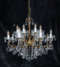 Fabulous Large Vintage Italian Heavy 8 Arm 16 Light Brass Crystal Chandelier