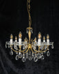 Beautiful Vintage Italian 8 Arm Brass Glass Crystal Chandelier Ceiling Light