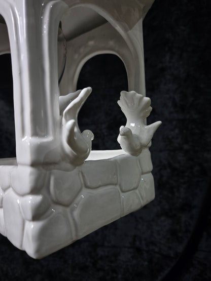 Unique Vintage White Ceramic Doves Hanging Lantern Ceiling LightUnique Vintage White Ceramic Doves Hanging Lantern Ceiling Light