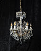 Fabulous Heavy Antique French 6 Arm Bronze Tiered Crystal Chandelier Light