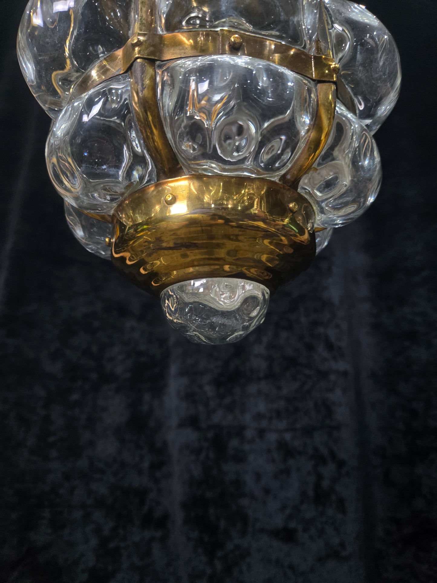 Decorative Murano Glass Antique Brass Bubble Lantern Ceiling Light
