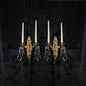 Fabulous Pair Vintage Italian 2 Arm Gilded Wrought Iron Crystal Candle Sconces