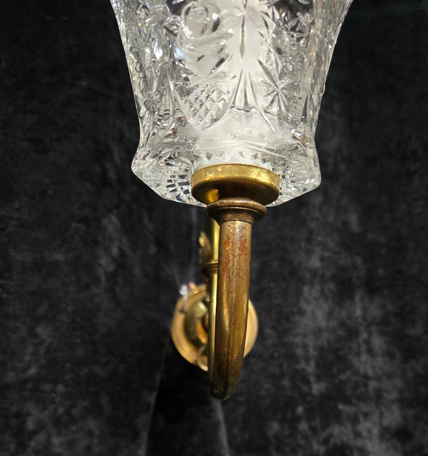 Classical Pair Antique Victorian 1 Arm Brass Swivel Gas to Electric Wall Lights