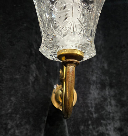 Classical Pair Antique Victorian 1 Arm Brass Swivel Gas to Electric Wall Lights