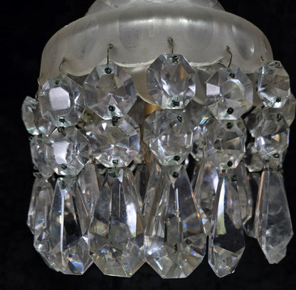 Classical Antique Czech 2 Tier Crystal Glass Brass Pendant Light Chandelier