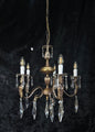 Classical Vintage Italian 5 Arm Crystal Brass Lady Figures Chandelier Light