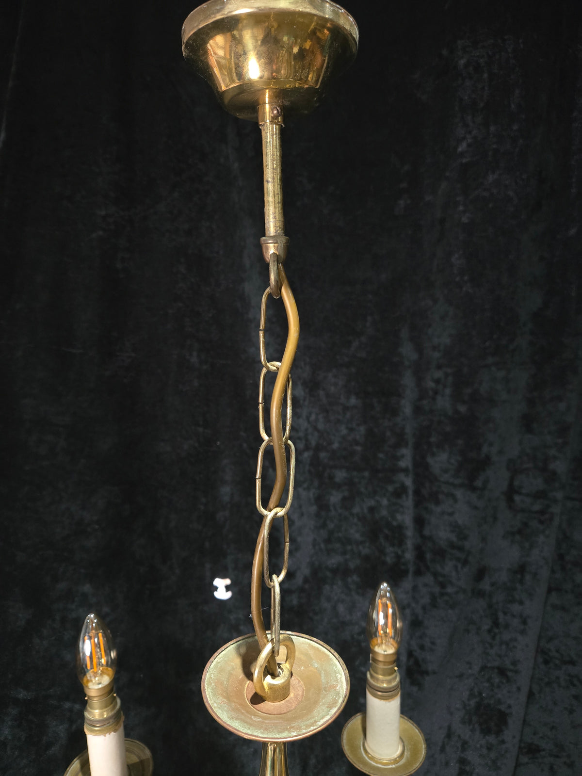 Classical 5 Arm Polished Brass Flemish Chandelier Ceiling Light