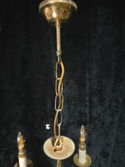 Classical 5 Arm Polished Brass Flemish Chandelier Ceiling Light