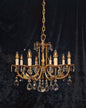 Stunning Heavy Large Antique Vintage French Brass Crystal 8 Arm Chandelier Light