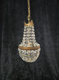 Traditional Antique French 1 Light Brass and Crystal Montgolfiere Chandelier
